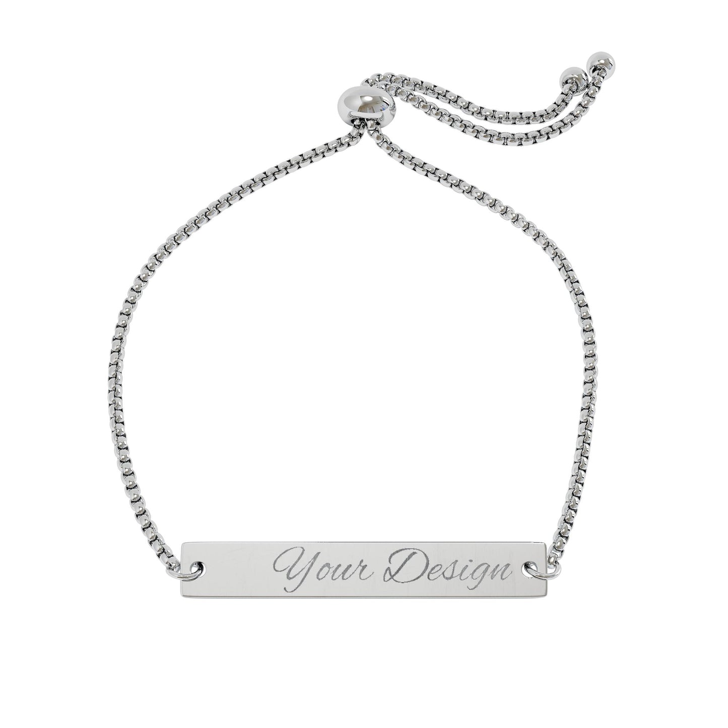Engravable Adjustable Bar Bracelet — Personalized Name & Message Jewelry