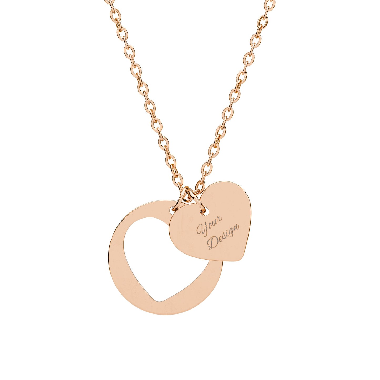 Engravable Heart Cutout Necklace — Personalized Heart Pendant