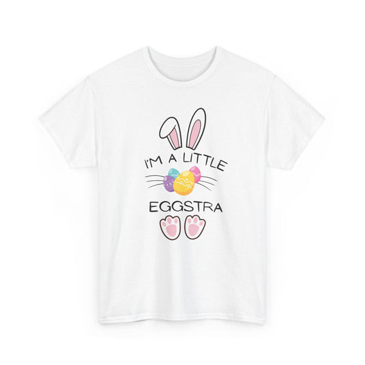 I'm a Little Eggstra Bunny Ears Tee | Easter pastel eggs, bunny paws