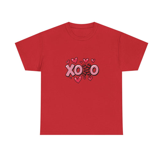 XOXO Hearts Graphic Tee | Pink Cotton Valentine Top