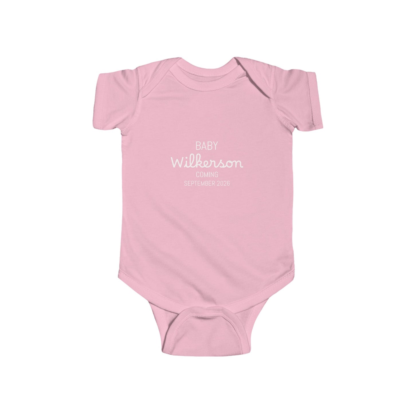 Personalized Baby Bodysuit - Custom Name Newborn Onesie ("Baby Wilkinson" Text)
