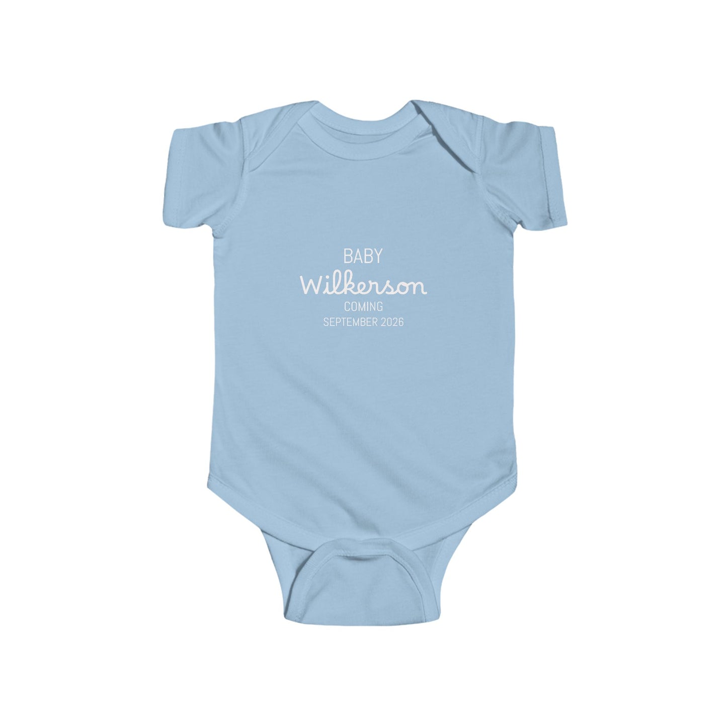 Personalized Baby Bodysuit - Custom Name Newborn Onesie ("Baby Wilkinson" Text)