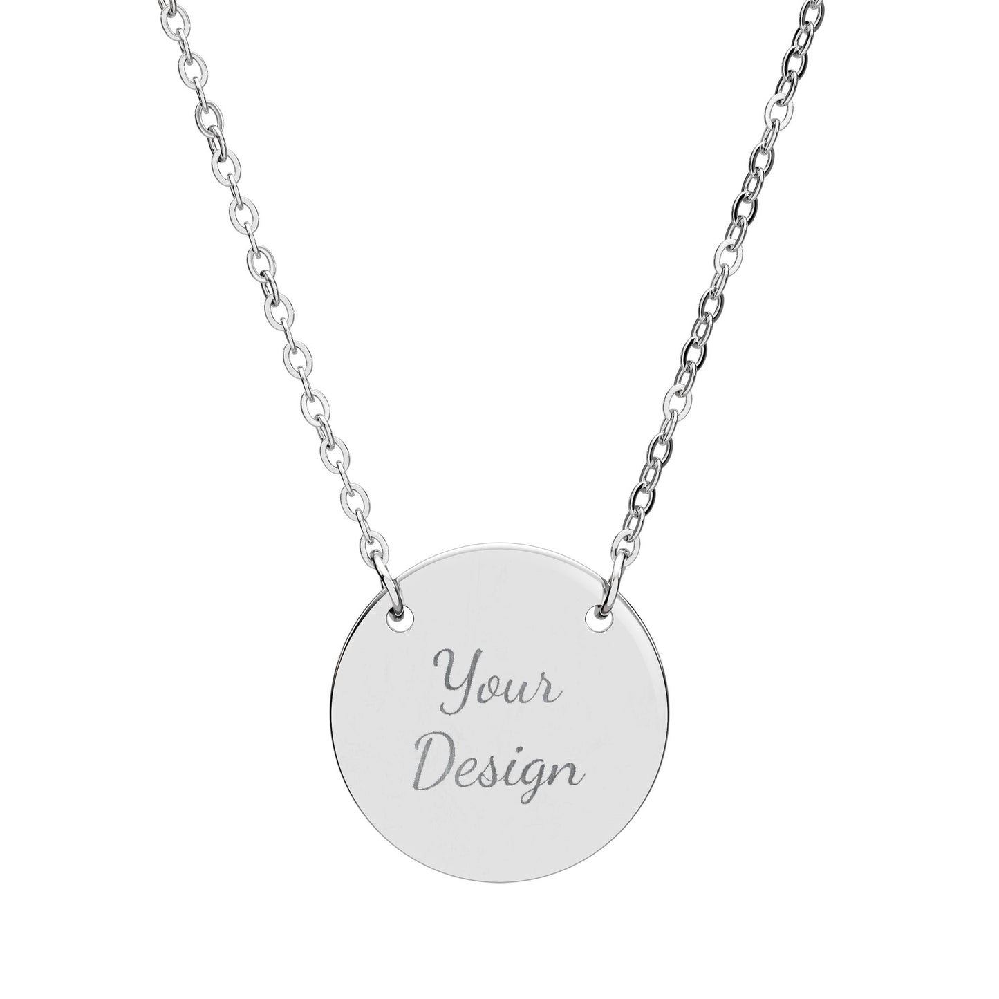 Personalized Circle Necklace — Engraved Custom Name Pendant