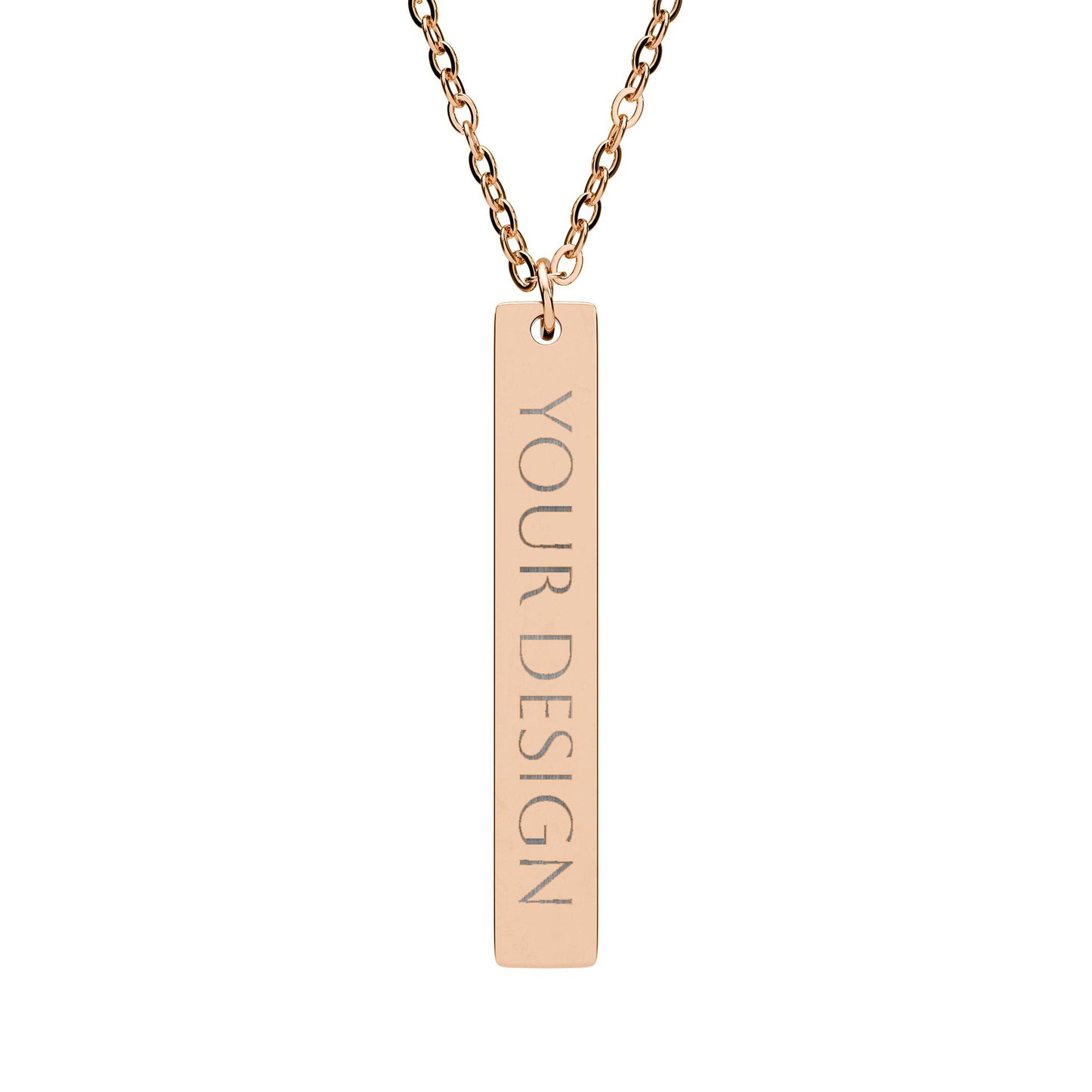 Engravable Vertical Bar Necklace — Personalized Vertical Name/Message Pendant