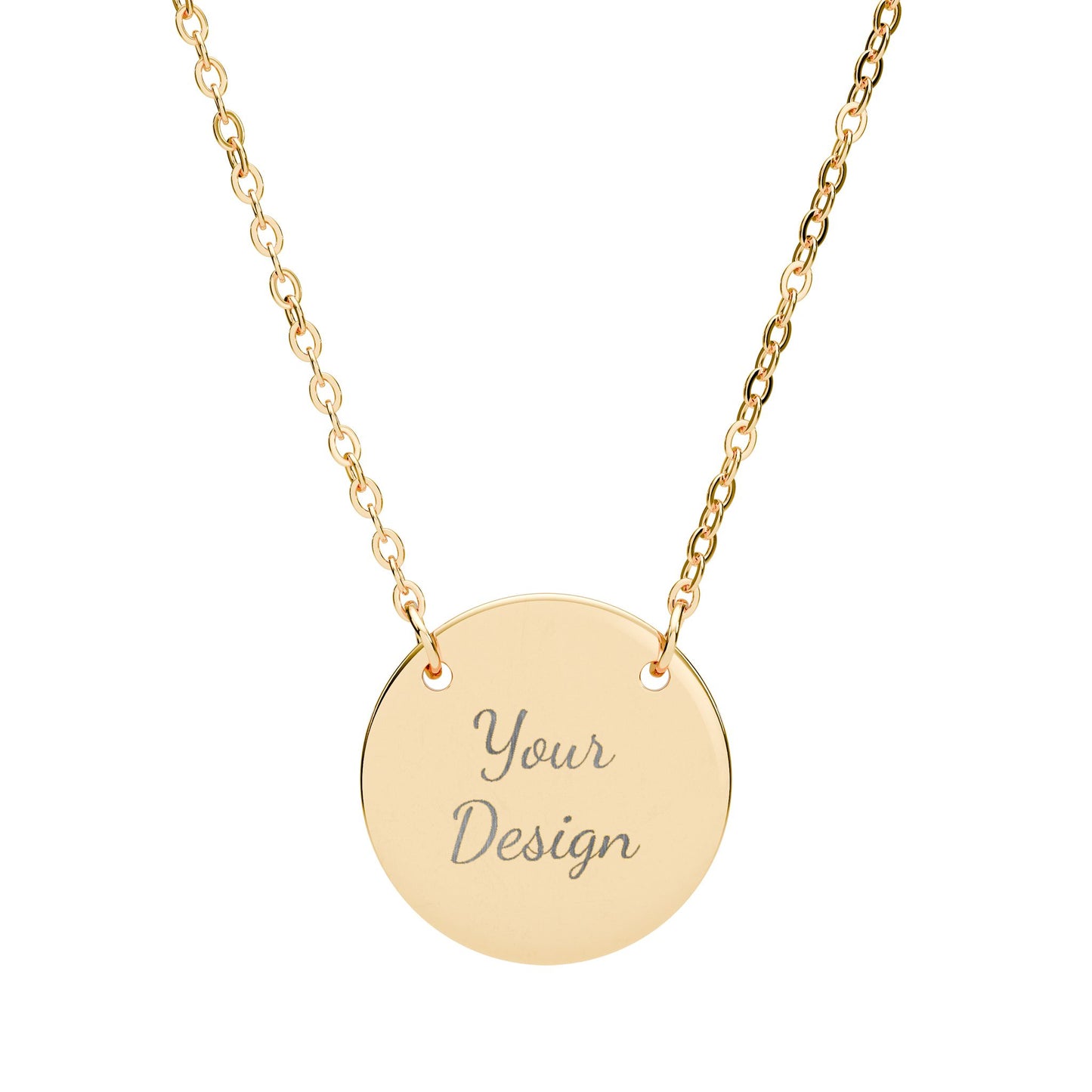 Personalized Circle Necklace — Engraved Custom Name Pendant