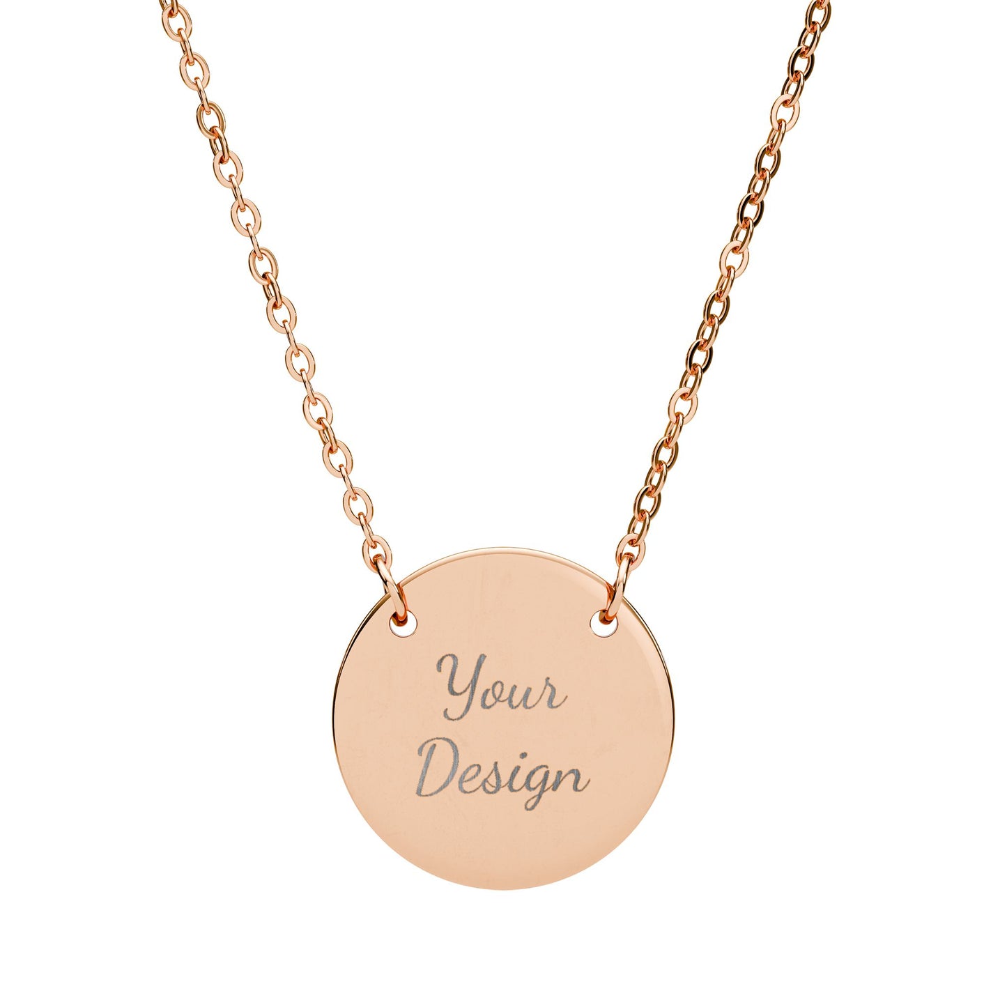 Personalized Circle Necklace — Engraved Custom Name Pendant