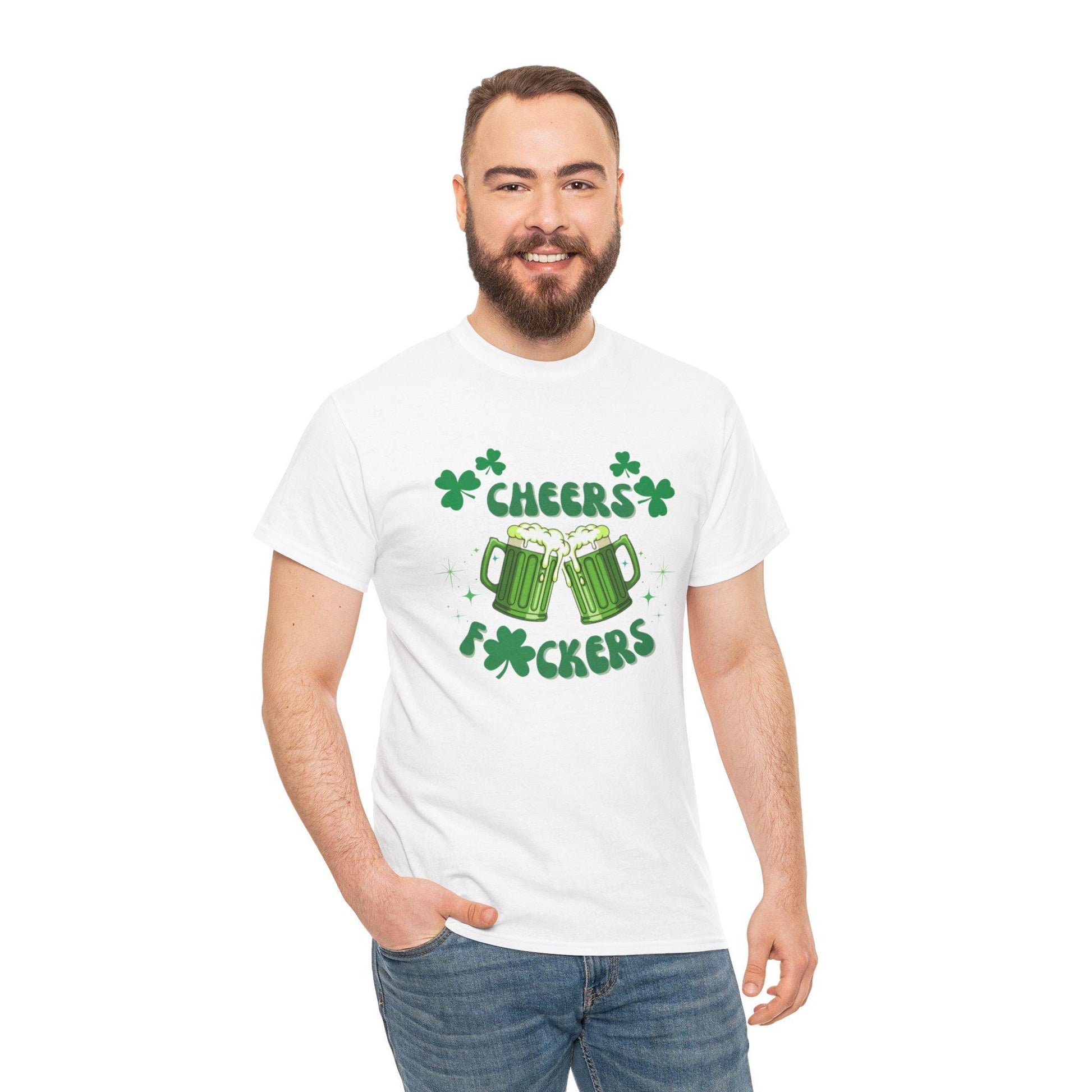 Cheers F*ckers Tee | Green Beer St. Patrick's Day Shamrock Party Shirt