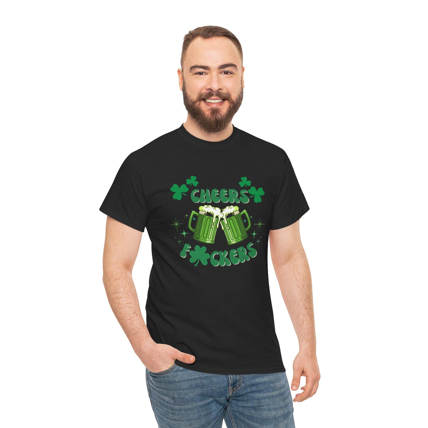 Cheers F*ckers Tee | Green Beer St. Patrick's Day Shamrock Party Shirt
