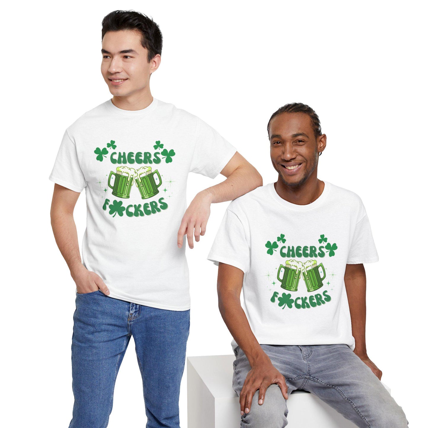 Cheers F*ckers Tee | Green Beer St. Patrick's Day Shamrock Party Shirt