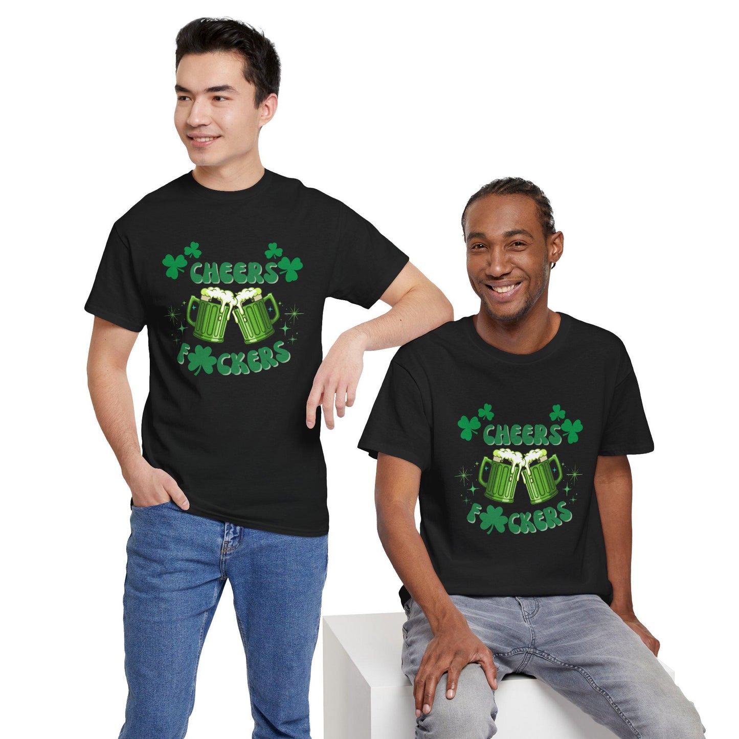 Cheers F*ckers Tee | Green Beer St. Patrick's Day Shamrock Party Shirt