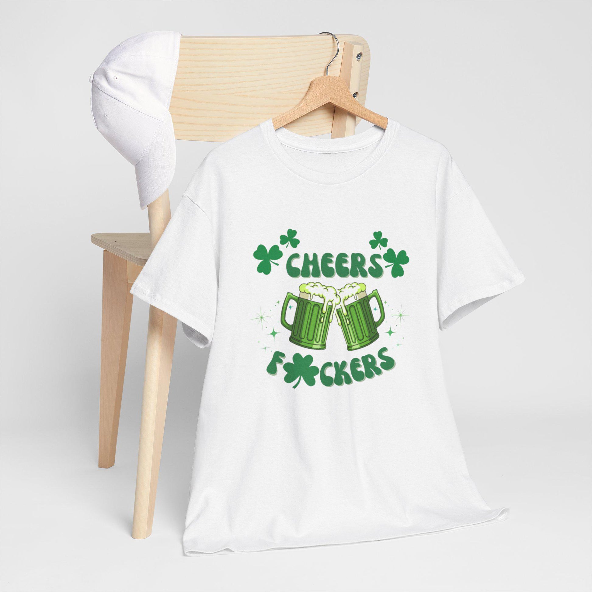 Cheers F*ckers Tee | Green Beer St. Patrick's Day Shamrock Party Shirt
