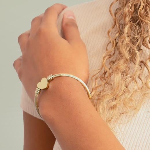 Engraved Heart Cuff Bracelet | Personalized Heart Engraving Bracelet