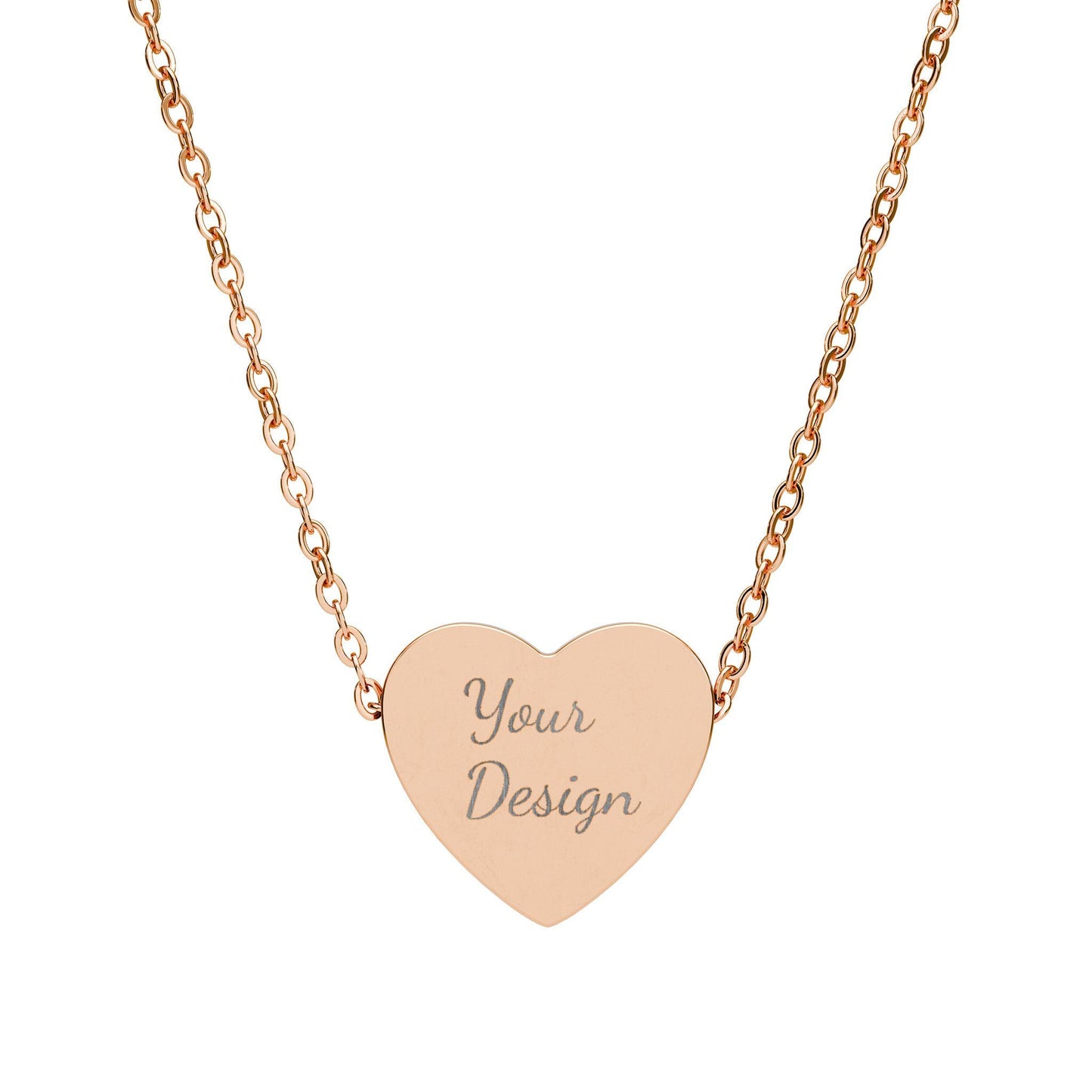 Engraved Heart Necklace, Personalized Heart Pendant Necklace
