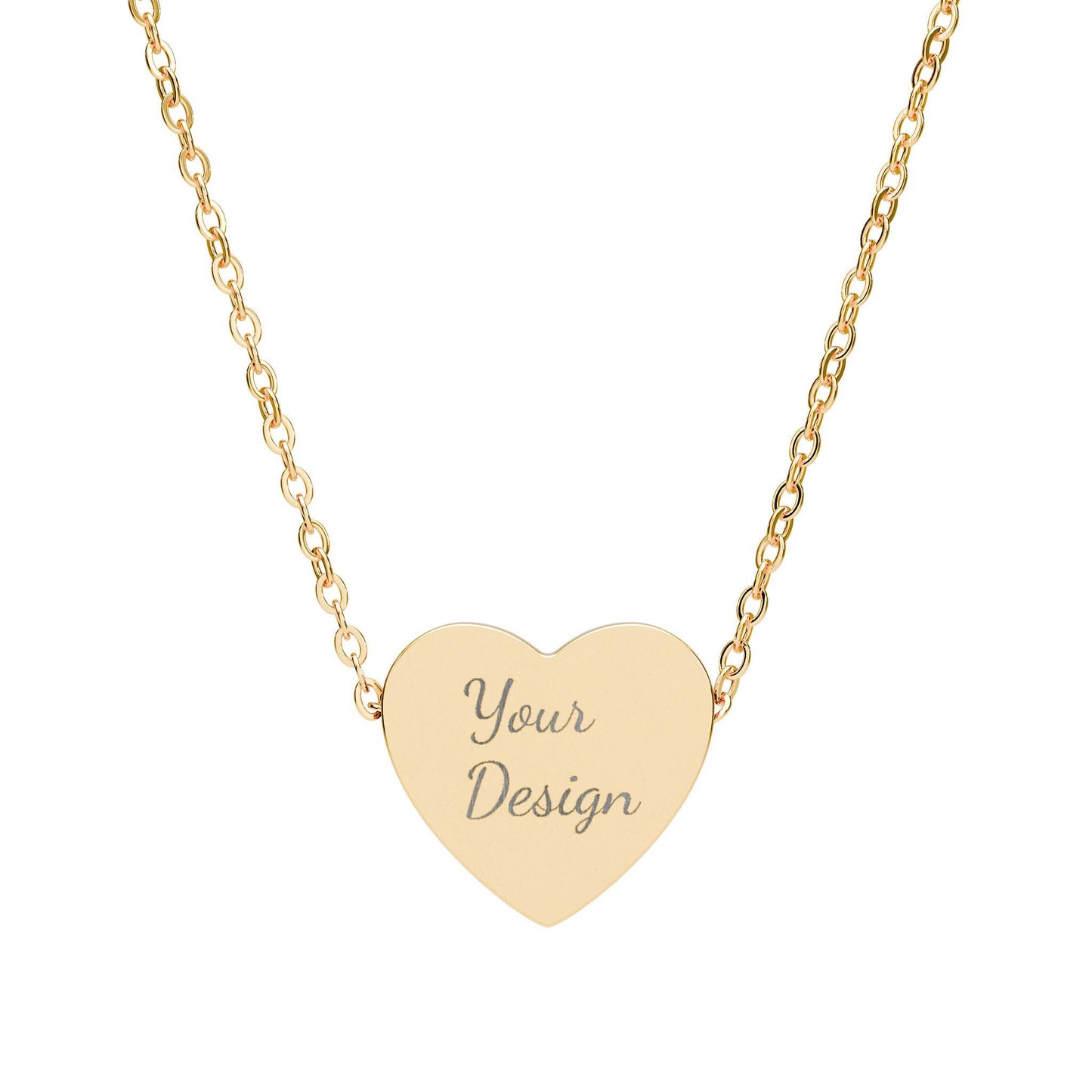 Engraved Heart Necklace, Personalized Heart Pendant Necklace