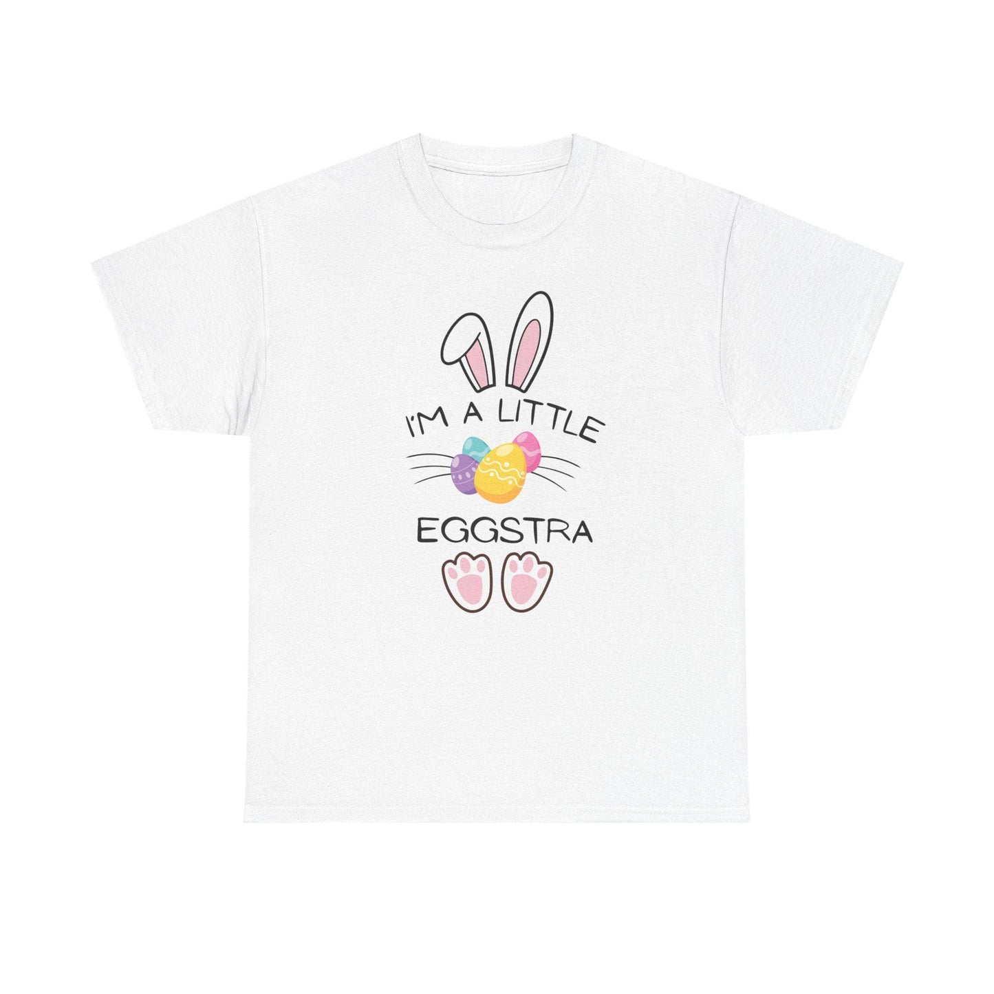 I'm a Little Eggstra Bunny Ears Tee | Easter pastel eggs, bunny paws