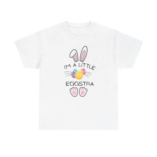 I'm a Little Eggstra Bunny Ears Tee | Easter pastel eggs, bunny paws