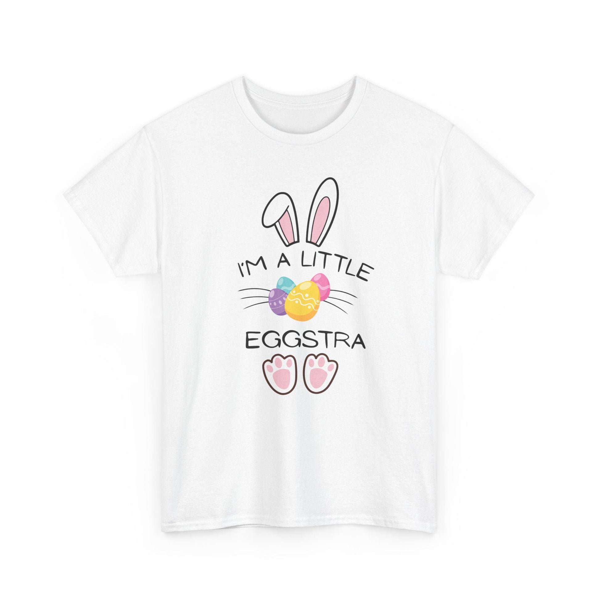 I'm a Little Eggstra Bunny Ears Tee | Easter pastel eggs, bunny paws