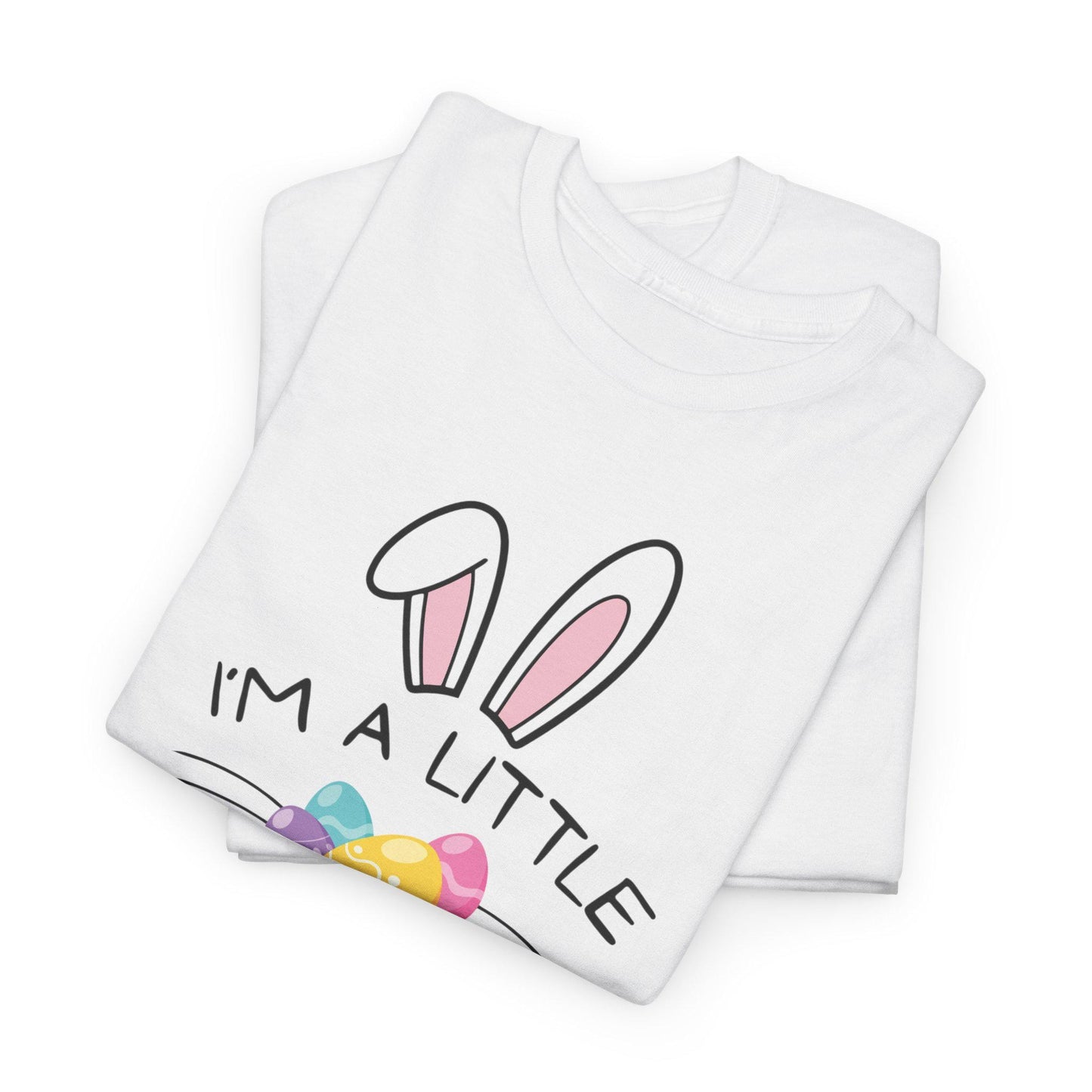 I'm a Little Eggstra Bunny Ears Tee | Easter pastel eggs, bunny paws
