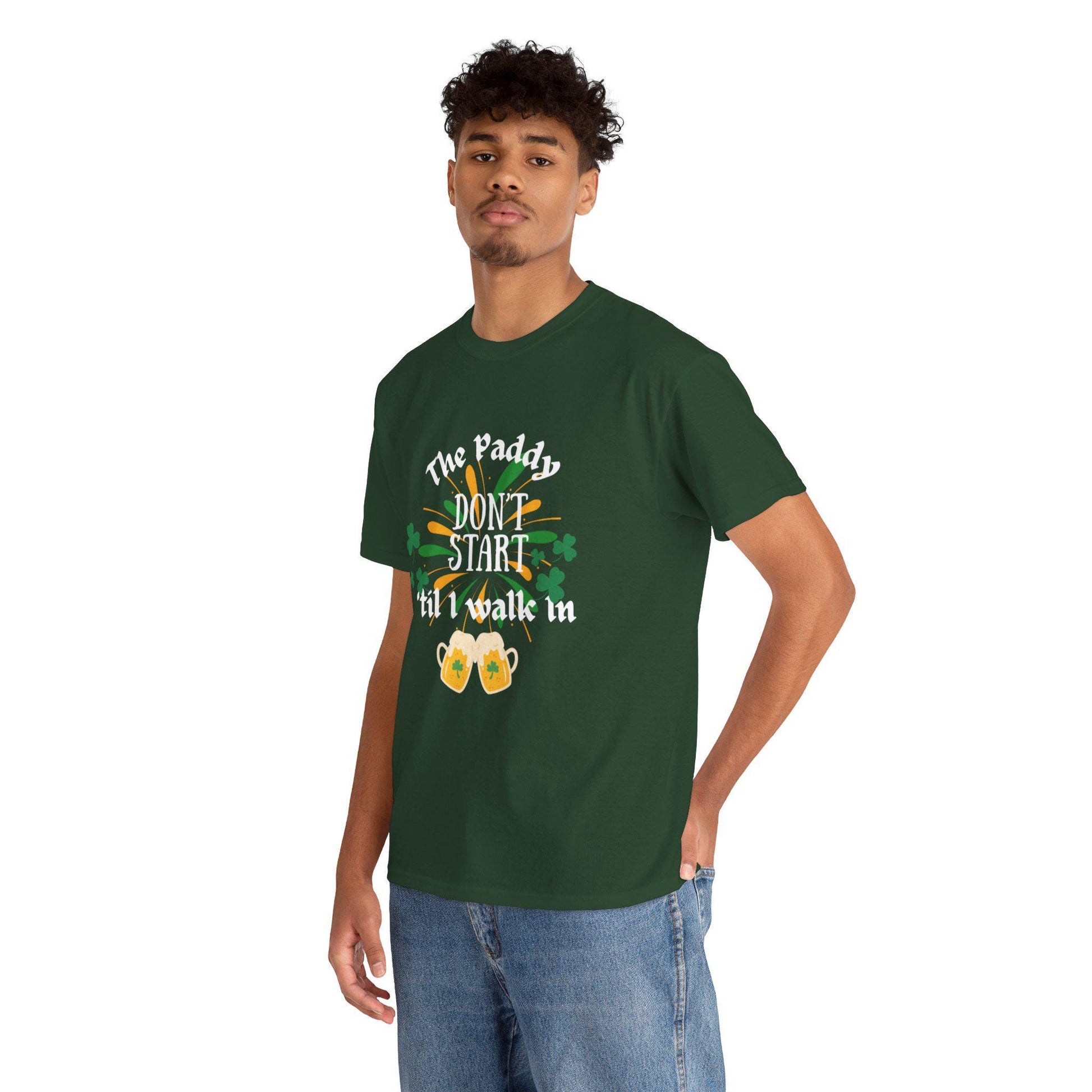 The Paddy Don't Start 'Til I Walk In T-Shirt | St. Patrick's Day Shamrock Beer Design