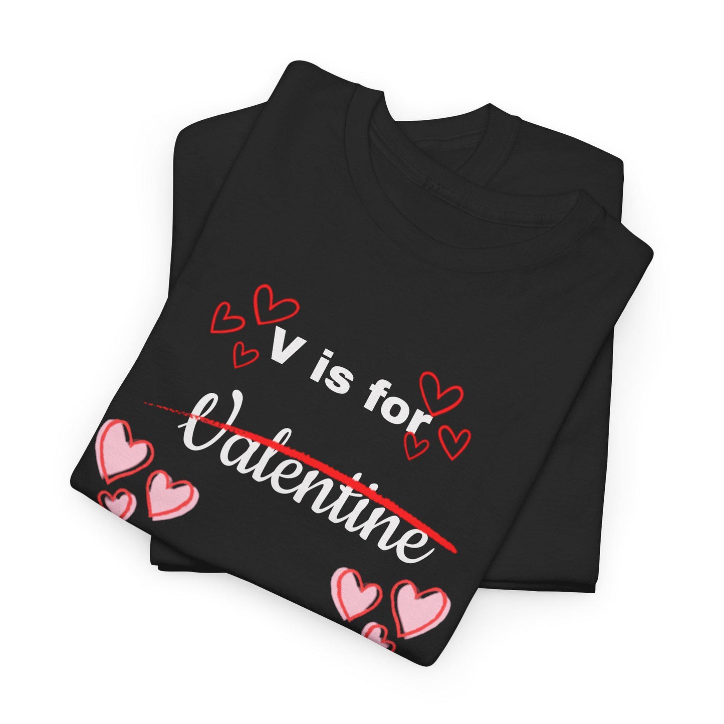 V is for Valentine Hearts Video Games T-Shirt | Gamer Valentine Tee