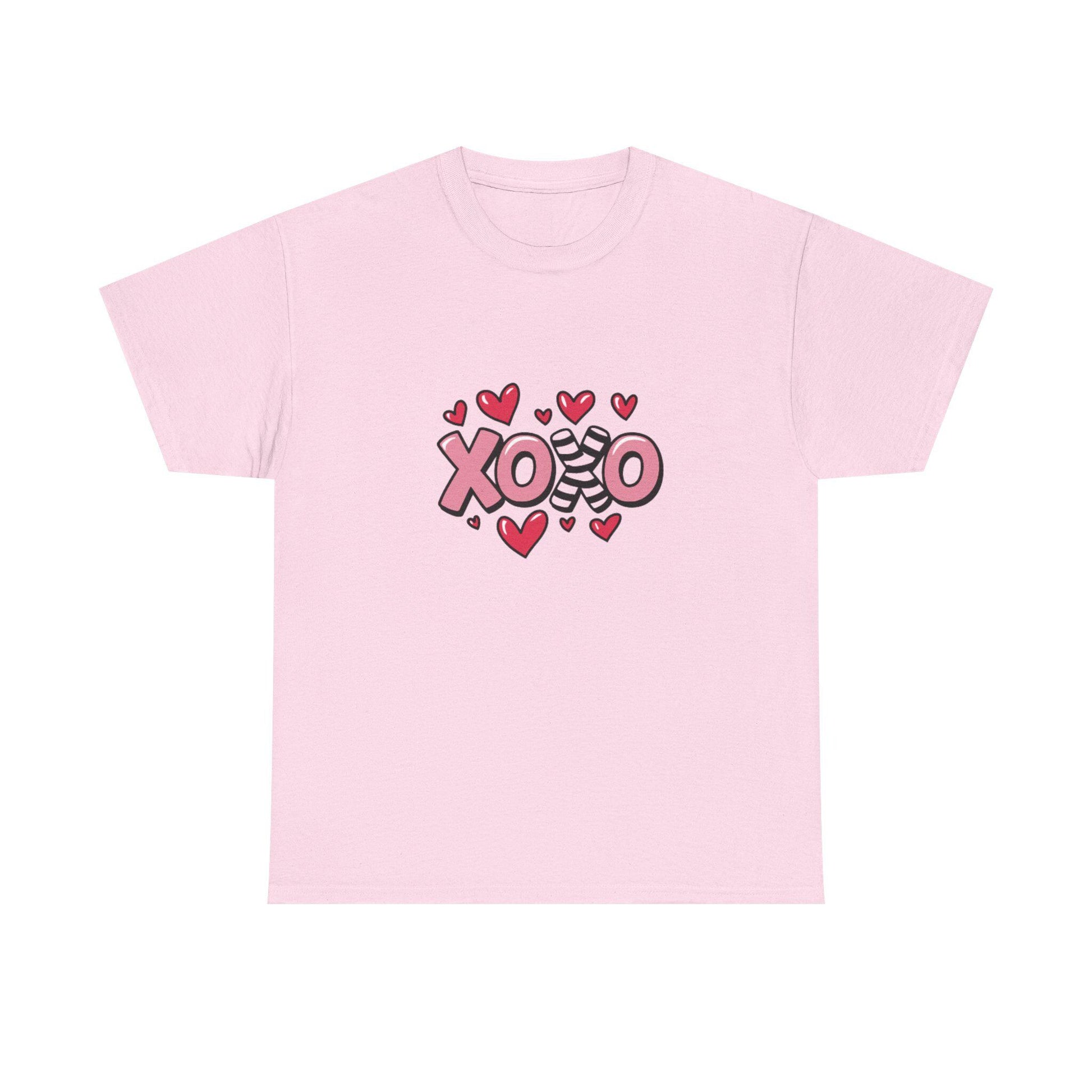XOXO Hearts Graphic Tee | Pink Cotton Valentine Top