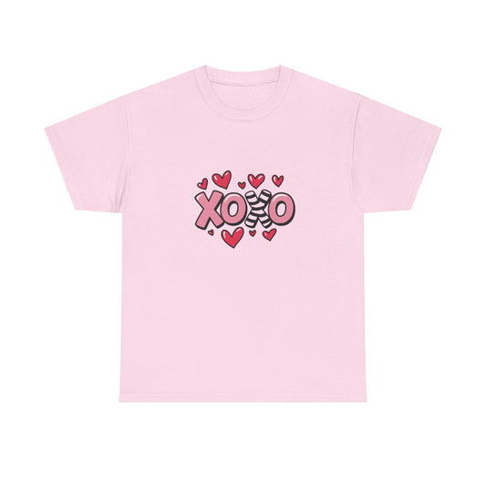 XOXO Hearts Graphic Tee | Pink Cotton Valentine Top