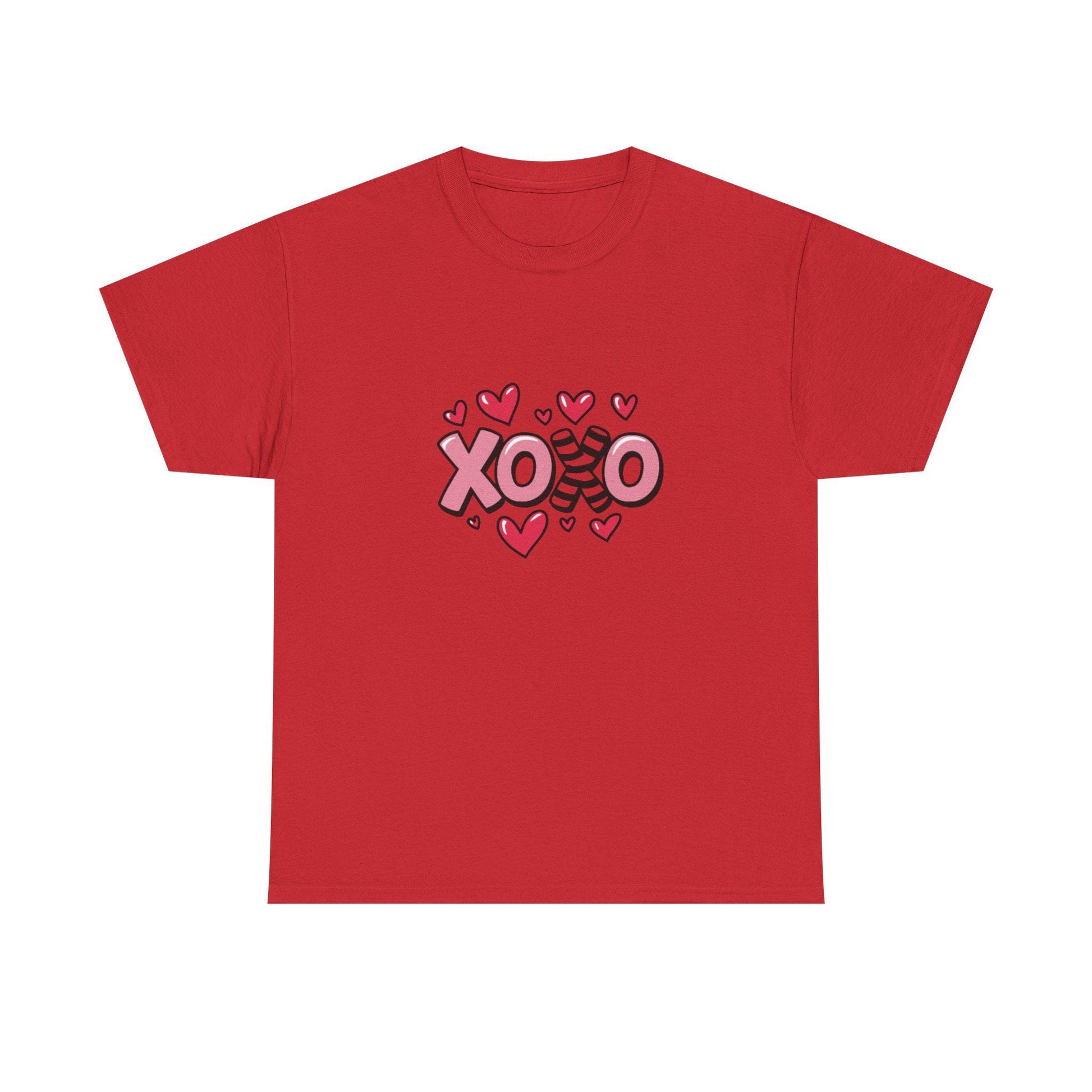 XOXO Hearts Graphic Tee | Pink Cotton Valentine Top