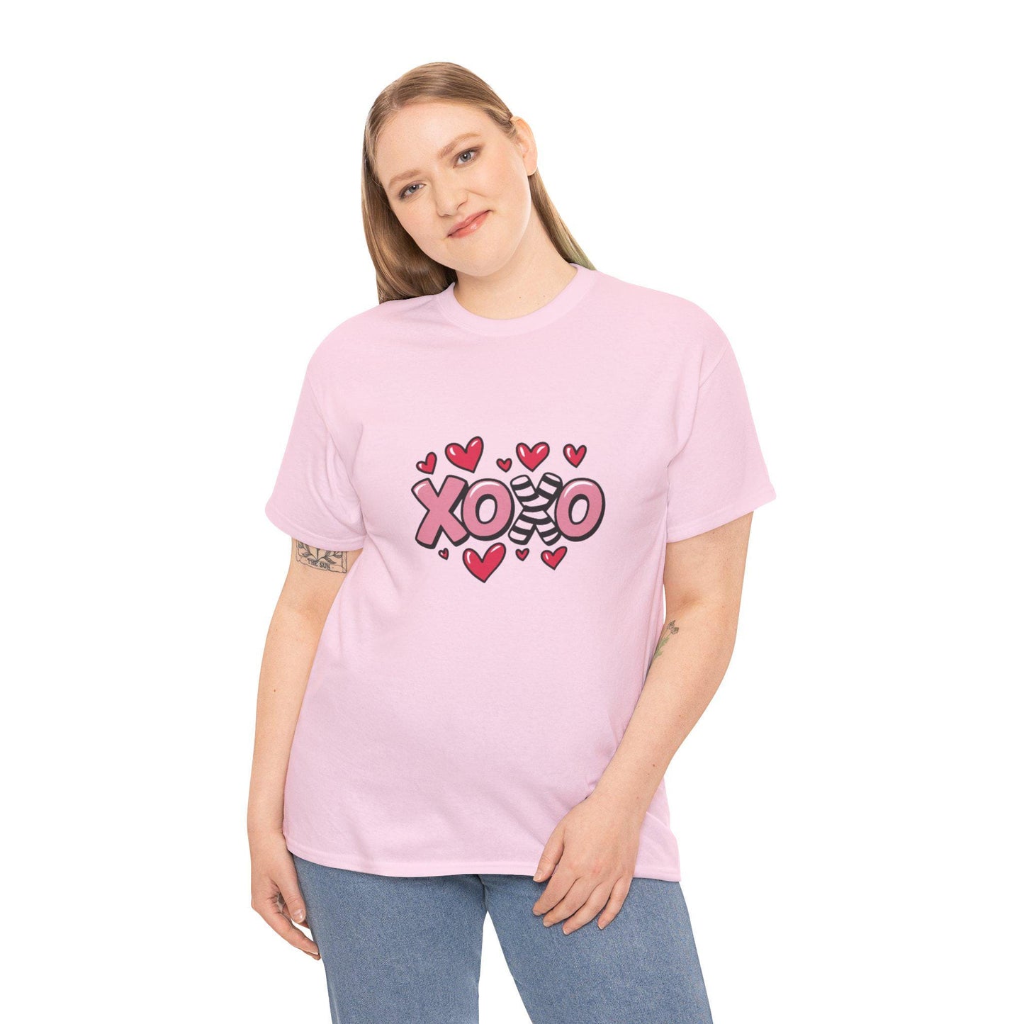 XOXO Hearts Graphic Tee | Pink Cotton Valentine Top