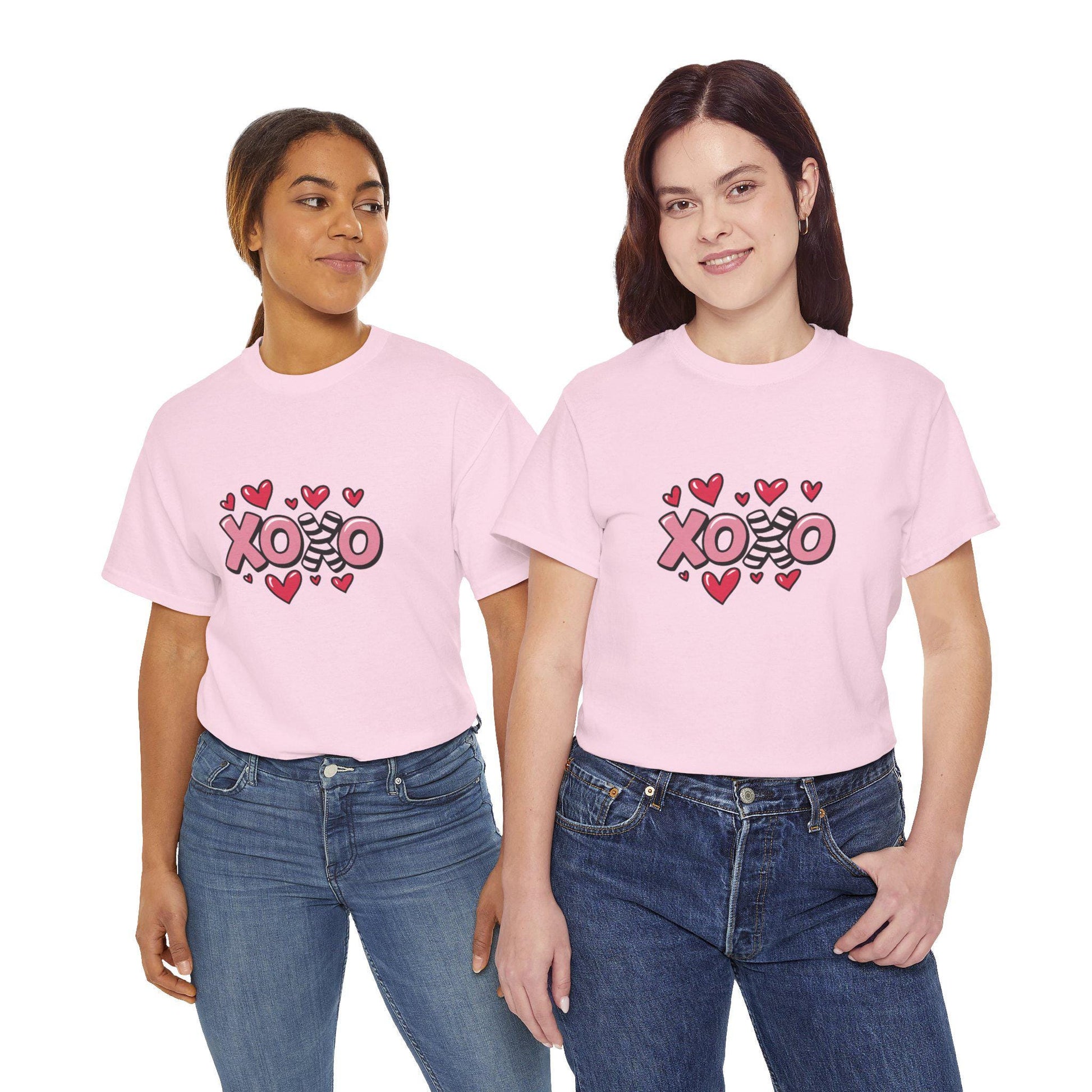 XOXO Hearts Graphic Tee | Pink Cotton Valentine Top