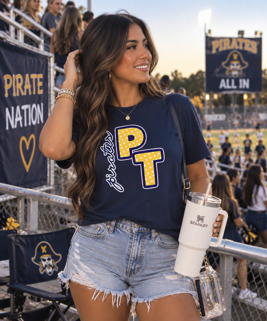 Pine Tree Pirates Spirit Shirt-Polka Dots